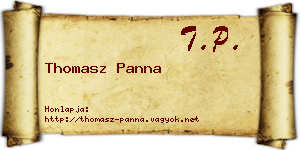 Thomasz Panna névjegykártya